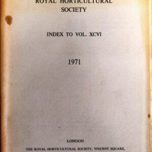 Journal of the Royal Horticultural Society - Index to Volume XCVI, 1971
