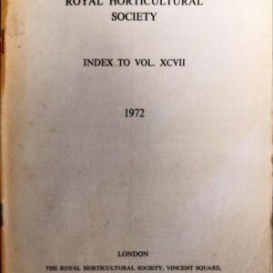 Journal of the Royal Horticultural Society - Index to Volume XCVII, 1972