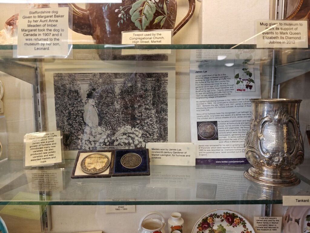 Image of Permanent display items relating to James Lye in Market Lavington Museum 